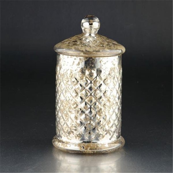 Diamond Star Diamond Star 86420 9.5 x 5.5 in. Glass Jar; Silver 86420